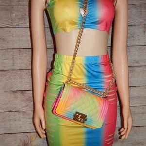 Rainbow Skirt Set